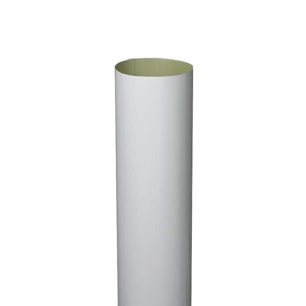 3 in. x 10 ft. White Aluminum Plain Round Downspout