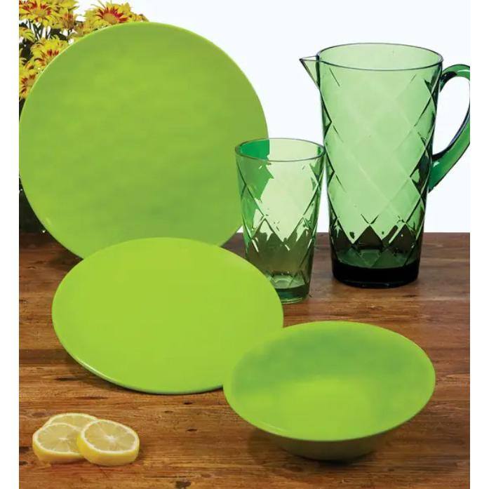 Green Melamine 14 oz Round Soup and Cereal Bowls Set of 6