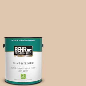 1 gal. #N260-2 Almond Latte Semi-Gloss Enamel Low Odor Interior Paint & Primer