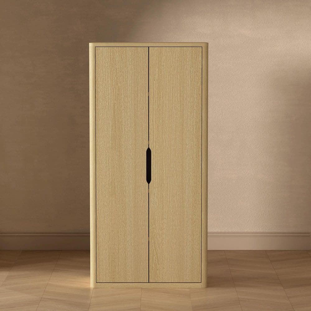 Rivington 79 in. Tall Modern Natural Oak Composite Wood 5-Shelf Standard Bookcase Cabinet