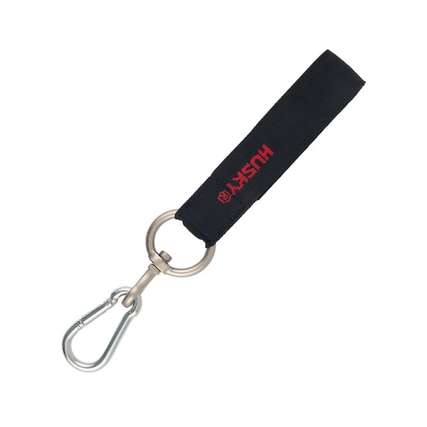 24 in. Heavy Duty Hanging Carabiner Strap Zinc- Plated Steel with Quick-Release Hooks and Loop Fastening in Black
