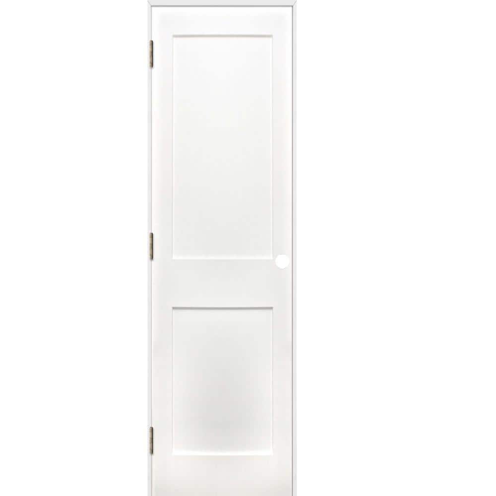 Pacific Entries 18 in. x 80 in. Shaker 2Panel Solid Core Primed Pine Reversible Single Prehung