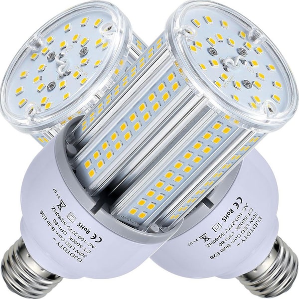 High Brightness 40-Watt LED Corn Light Bulb E26 Base 4000 Lumens 5000K Daylight 100-Volt-277-Volt Indoor Outdoor 2-Pack