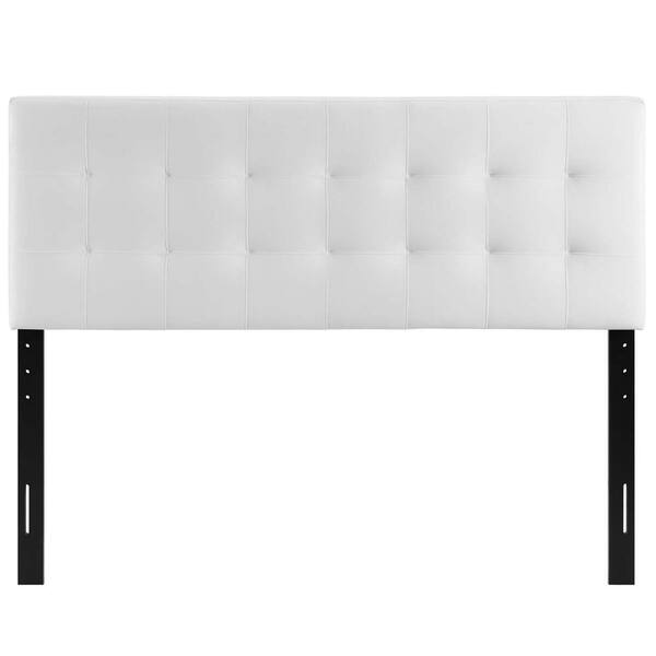 MODWAY Lily White Queen Biscuit Tufted Performance Velvet