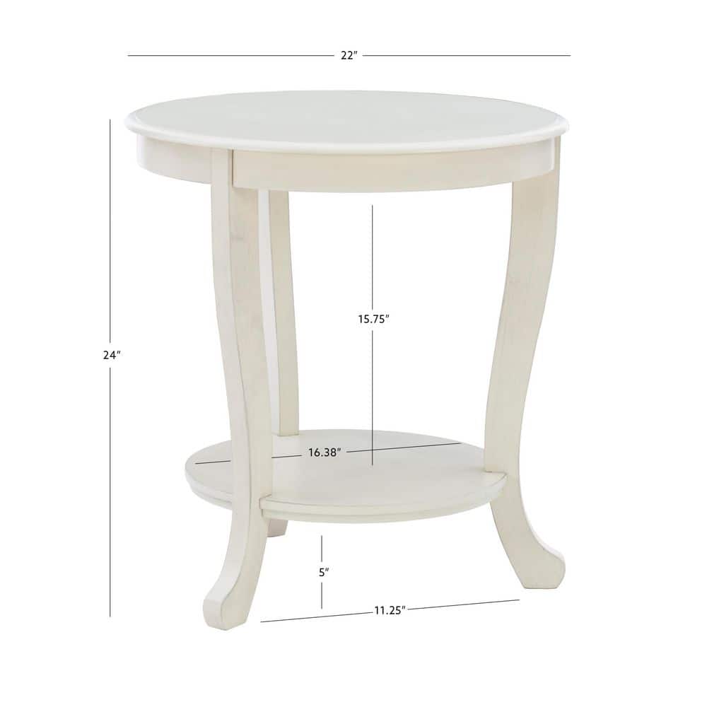 Whither 22 in. Natural Round Wood End Table with Shelf - thumbnail 3