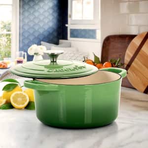 Artisan 5 qt. Round Cast Iron Nonstick Dutch Oven in Pistachio Green with Lid