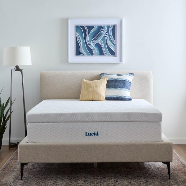 4 in. Full Lavender and Gel Memory Foam Covered Mattress Topper