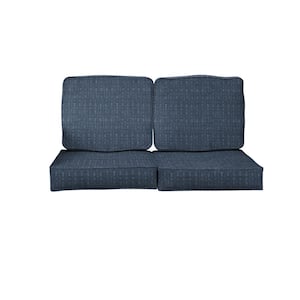 27 in. x 23 in. Sunbrella Embrace Indigo Deep Seating Indoor/Outdoor Loveseat Cushion