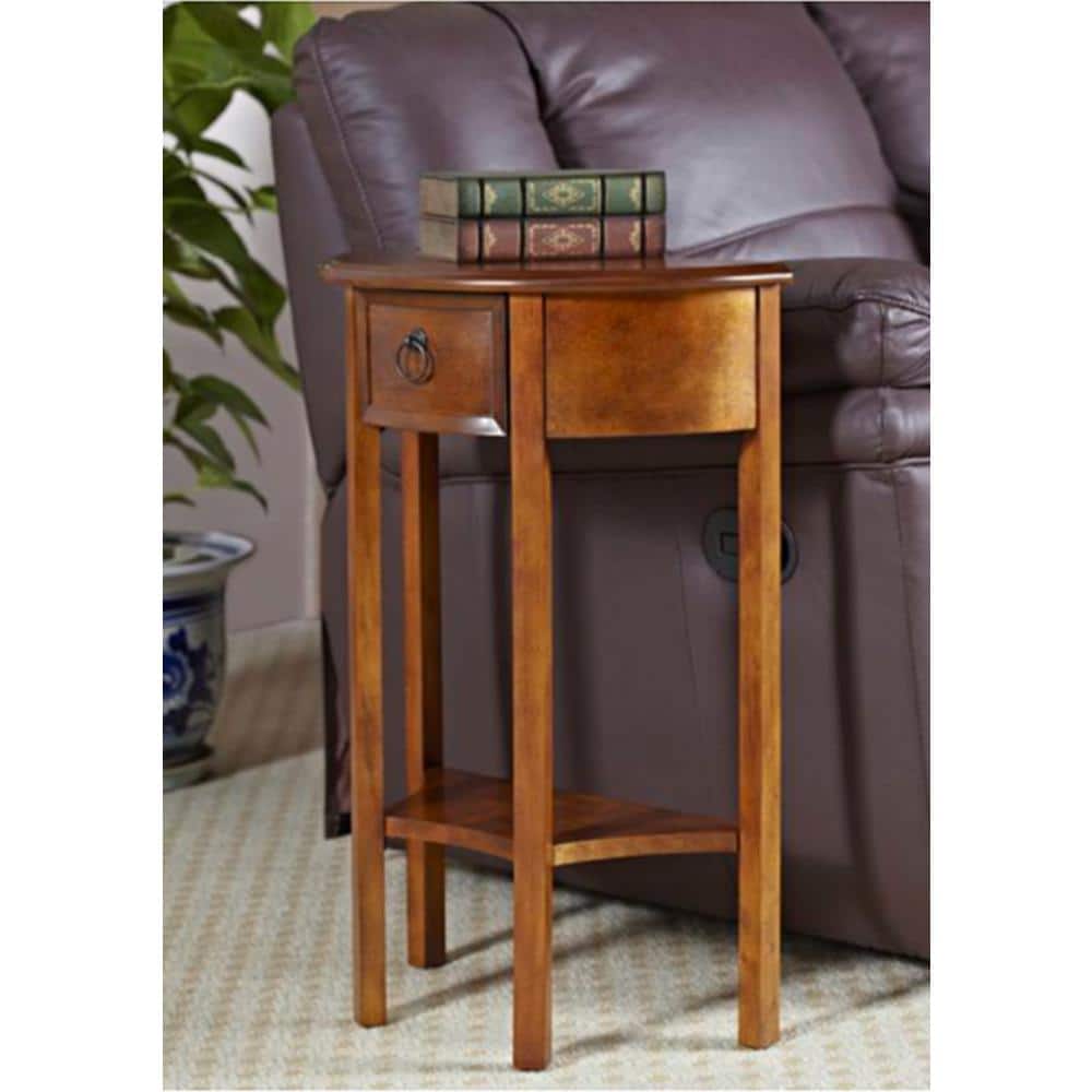 Round Chocolate Cherry Wood Hall Stand with Storage