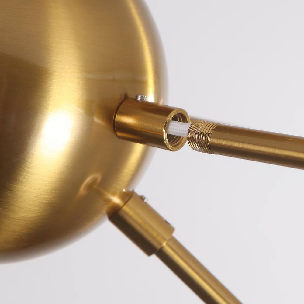 Gold Metal 8-Light Sputnik Semi Flush Mount Ceiling Light