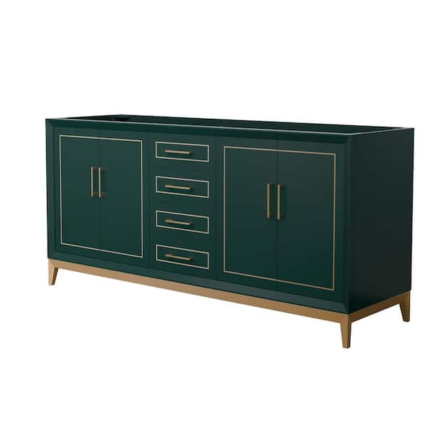 Wyndham Collection Marlena 71.75 in. W x 21.75 in. D x 34.5 in. H Double Bath Vanity Cabinet without Top in Green