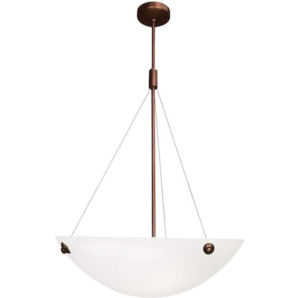 Access Lighting Noya 4-Light Bronze Pendant with White Glass Shade