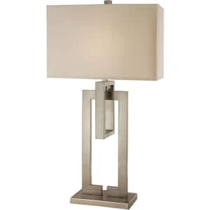 36 in. Silver Standard Light Bulb Bedside Table Lamp