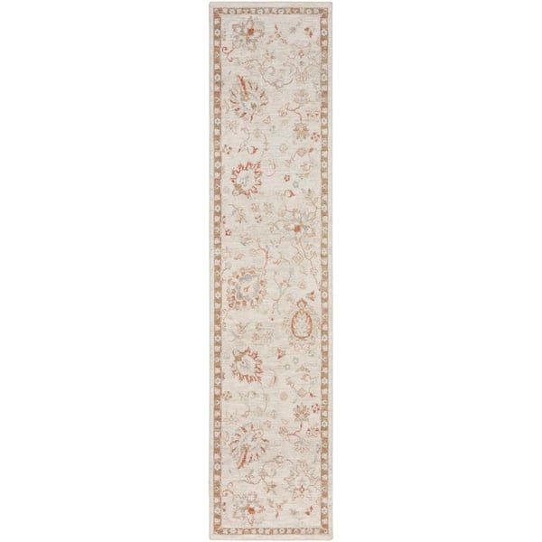 Asher Ivory 2 ft. x 10 ft. All-over design Traditional Runner Area Rug