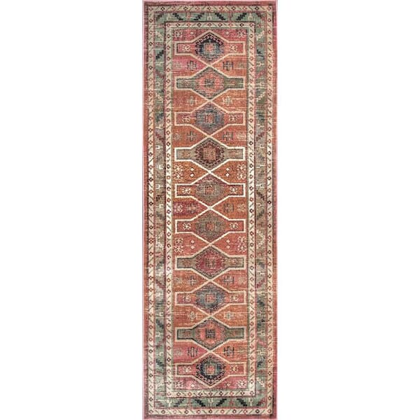 nuLOOM Monica Tribal Orange 3 ft. x 8 ft. Runner Rug