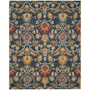 Blossom Navy/Multi 10 ft. x 14 ft. Geometric Floral Area Rug