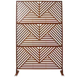 6.3 ft. H x 4 ft. W Rust Red Metal Privacy Screen Freestanding Decorative Privacy Screen (3 Panels)