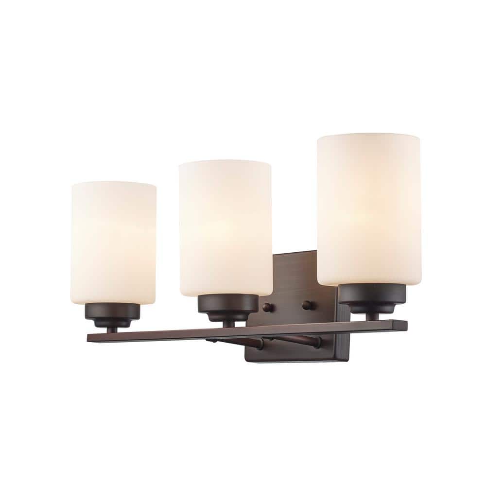Mod Pod 22'' Bronze Vanity Bar with Frosted Glass Shades