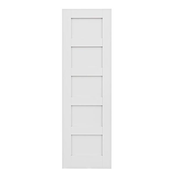 ARK DESIGN 24 in. x 80 in. 5-Lite Paneled Blank Solid Core Composite Manufacture Wood White Primed Interior Door Slab