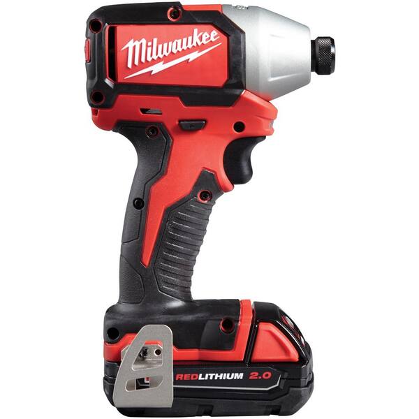 Milwaukee - M18 18-Volt Lithium-Ion Brushless Cordless 1/4 in. Compact Impact Driver Kit W/ (1) 2.0Ah Battery, Charger & Tool Bag