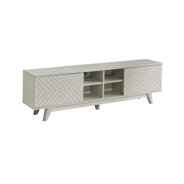 STICKON 67 in. W Gray TV Stand with 0-Drawers Fits TV's up to 65 in. with 2 Doors