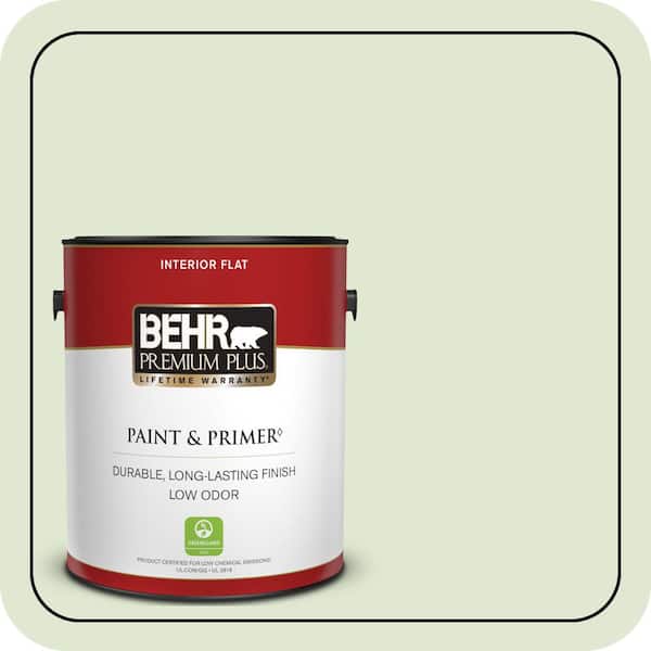 BEHR PREMIUM PLUS 1 gal. #M370-2 Cabbage Leaf Flat Low Odor Interior Paint & Primer