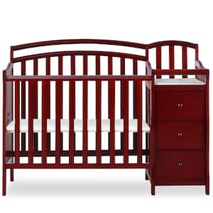 Casco 4-in-1 Cherry Mini Crib and Changing Table