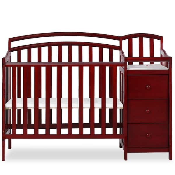 Dream On Me Casco 4-in-1 Cherry Mini Crib and Changing Table