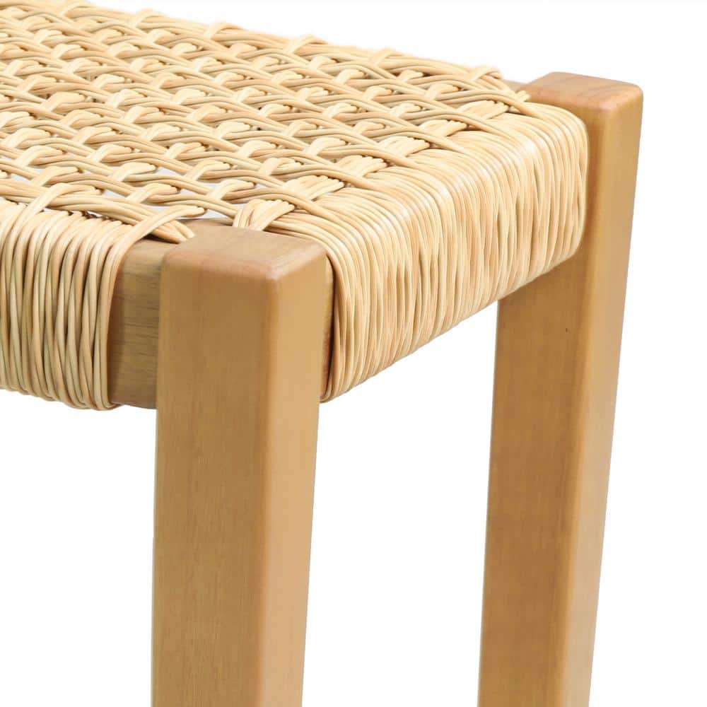 Angie 43" Brown and Teak Acacia Wood Outdoor Bench