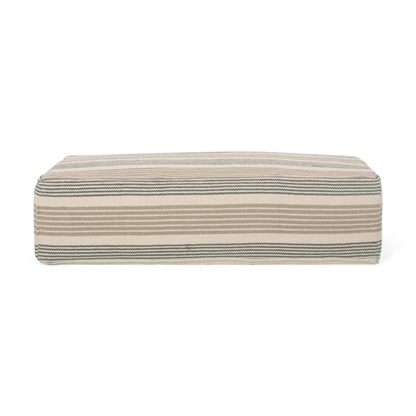 Noble House Gadwall Natural, Light Brown and Grey Fabric Bean Bag Ottoman