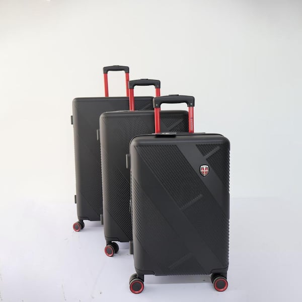Ellehammer Luggage Set, 3-Piece, Black, 100 % ABS, Hard Case