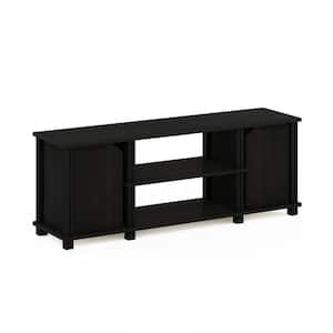 Brahms 43.8 in. Espresso/Black TV Stand with 2-Shelves Fits TV's up to 45 in. with Doors