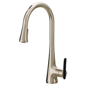 Sinema Single-Handle Smart Touchless Pull Down Sprayer Kitchen Faucet with Voice Control and Power Boost in Nickel