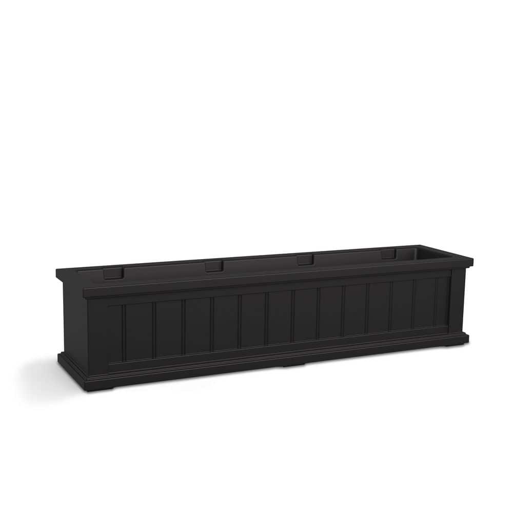 Cape Cod Black 48" Self-Watering Polyethylene Window Box Planter