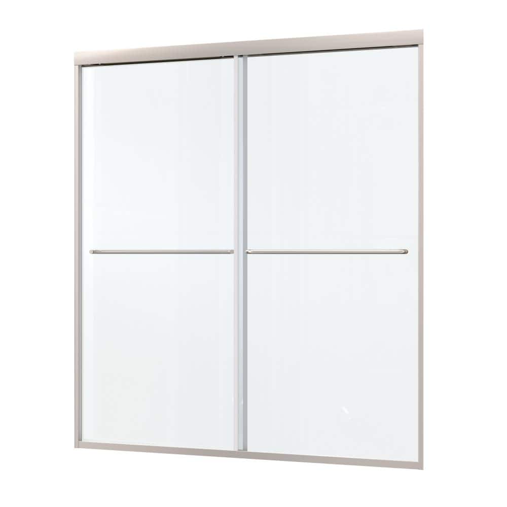 56-60 in. W x 70 in. H Double Sliding Smi-Frameless Shower Door in Chrome with Clear Easy Clean Safety Film Glass price history on PriceWatchPro