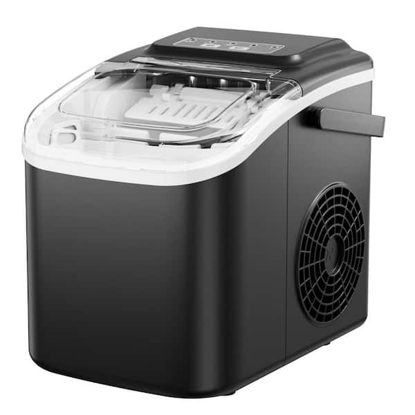 Portable Countertop Ice Maker-Makes 26 lbs./24h in 6 Mins, Self-Cleaning, with Carry Handl