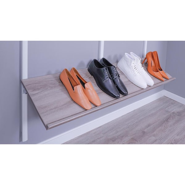 Everbilt Genevieve 4 ft. Gray Adjustable Closet Organizer Shoe