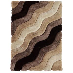 Links Collection Wave Brown 5 ft. x 7 ft. Indoor Area Rug