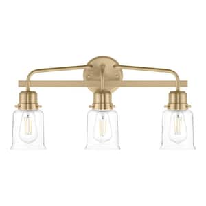 Timphaven 22-1/8 in. W 3-Light Vanity Light Brass Clear Glass