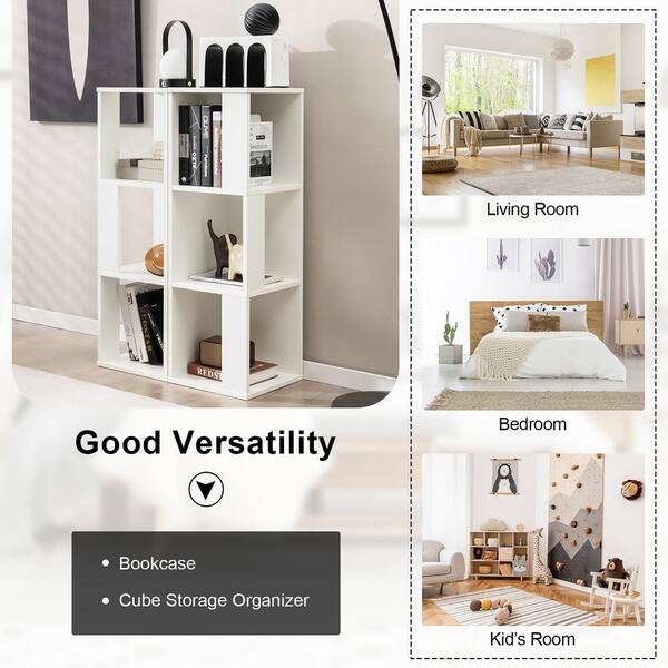 Costway 13 in. Wide x 39.5 in. H White 2 Pieces 3-tier Wood