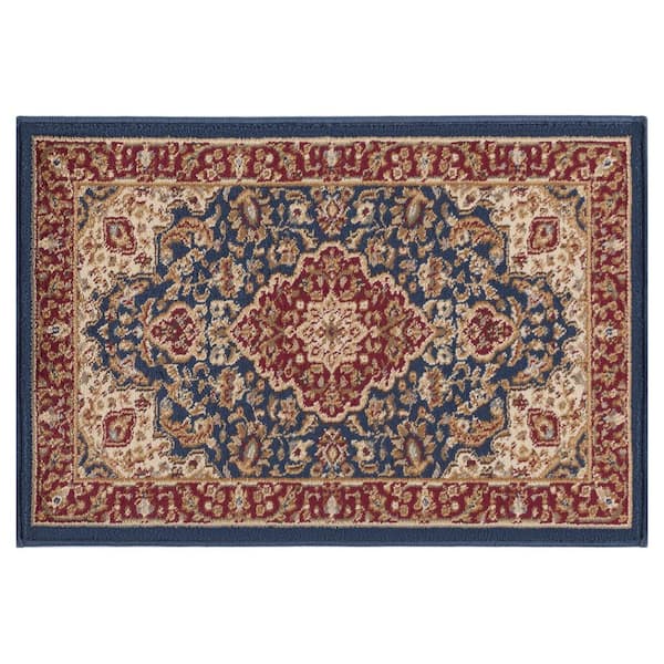 Sensation Border Navy 2 ft. x 3 ft. Indoor Area Rug