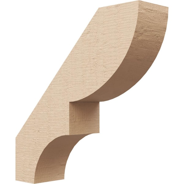 Ekena Millwork 3 in. x 12 in. x 12 in. Ridgewood Rough Cedar Woodgrain Timberthane Polyurethane Knee Brace, Primed
