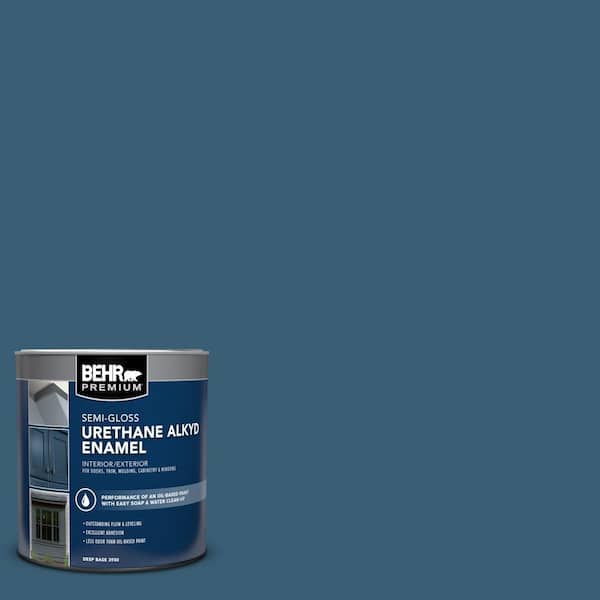 1 qt. #S490-7 Superior Blue Semi-Gloss Enamel Urethane Alkyd Interior/Exterior Paint