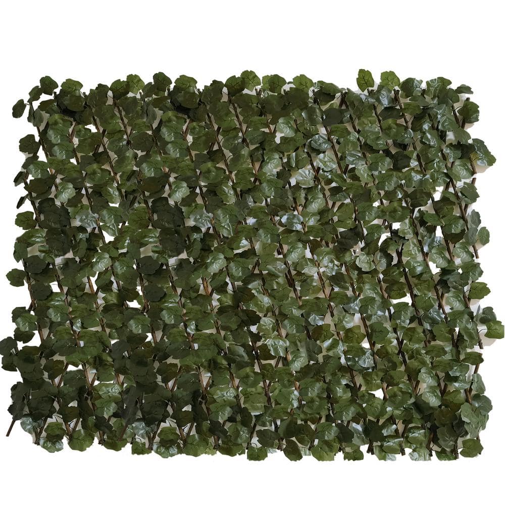 32 in. W x 50 in. H Fold Single Side Expandable Faux Hedge Artificial Ivy F
