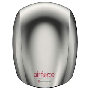 Airforce Electric Hand Dryer, High Speed, Antimicrobial Technology, 110-120 volt, Aluminum Brushed Chrome