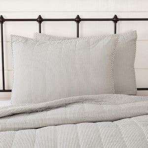 Hatteras Seersucker Blue Ticking Stripe Cotton Standard Sham