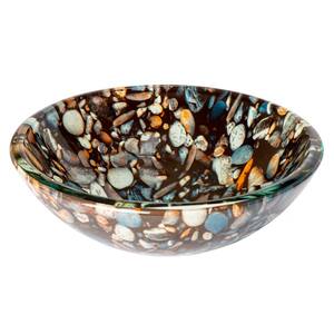 Small Natural Pebble Pattern Glass Vessel Sink in Multi Colors