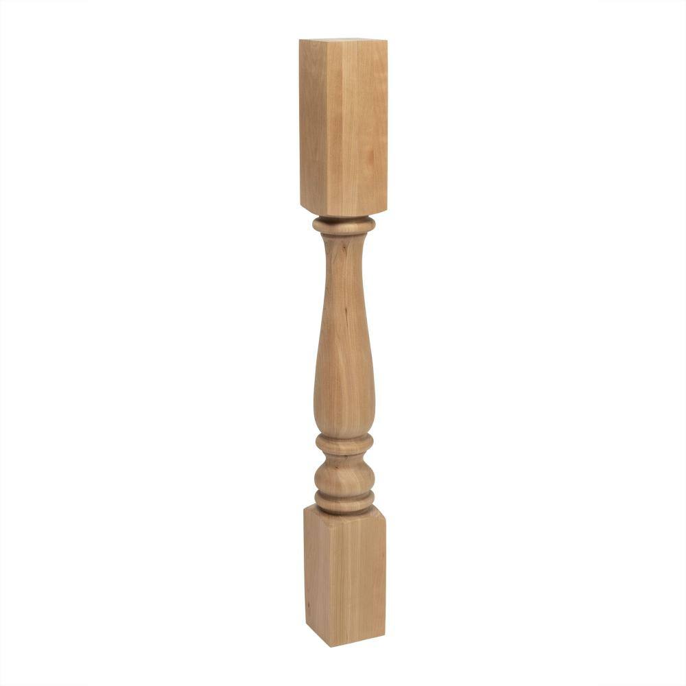 Unfinished Solid Cherry Full Round Kitchen Island Leg Post