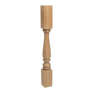 35-1/4 in. x 3-3/4 in. Unfinished North American Solid Cherry Plain Full Round Kitchen Island Leg