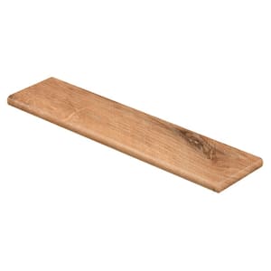 Fresh Oak/Elk Wood 47 in. L x 12-1/8 in. D x 1-11/16 in. H Vinyl Right Return to Cover Stairs 1 in. Thick